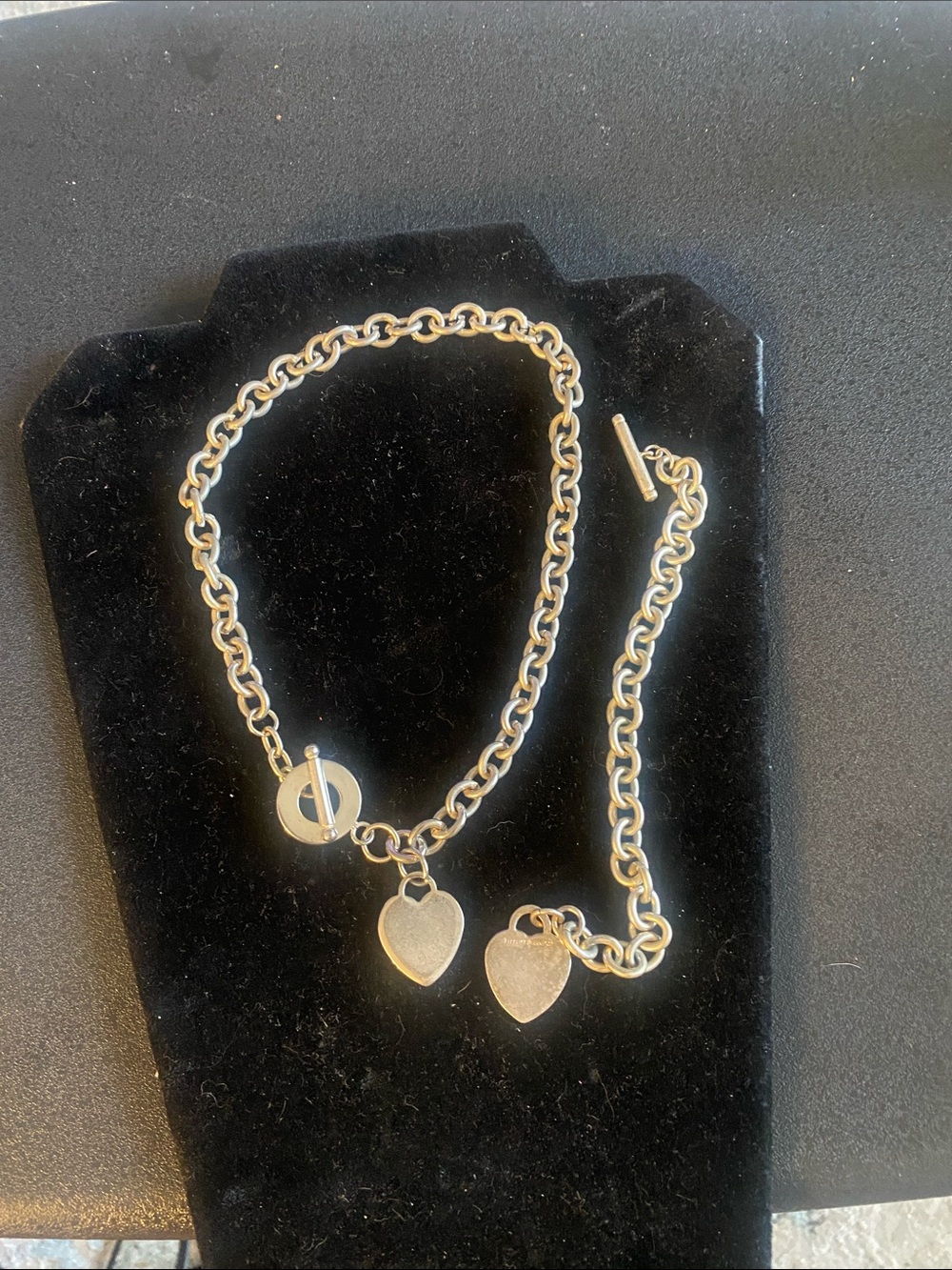Gold-Tone Toggle Heart Charm Link Bracelet & Necklace